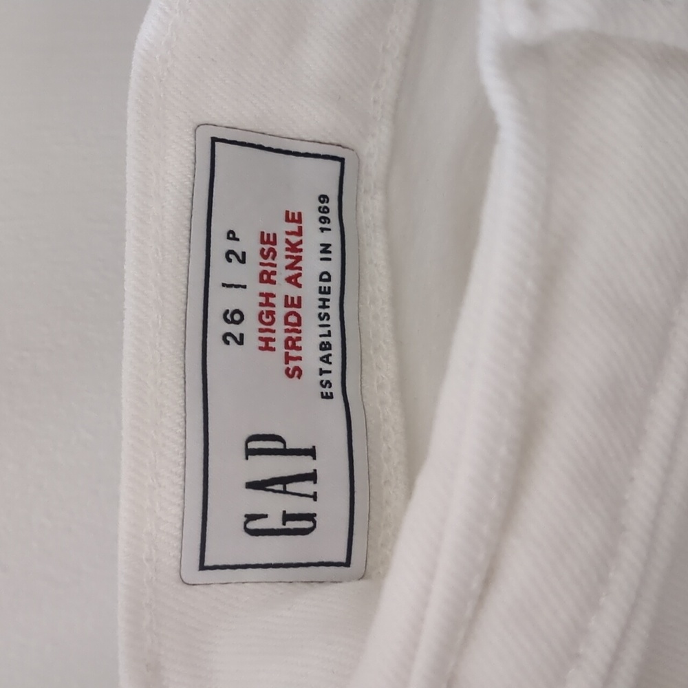 Gap White Wide-Leg Women's Jeans | High Rise Stride Ankle | 26S/2P - Picture 2 of 4